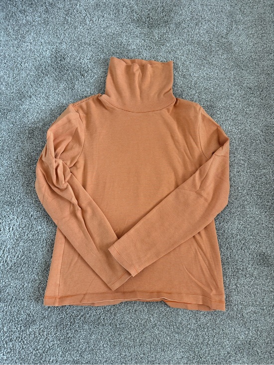 J. Crew Tops - J. Crew Orange & White Striped Long Sleeve Turtleneck